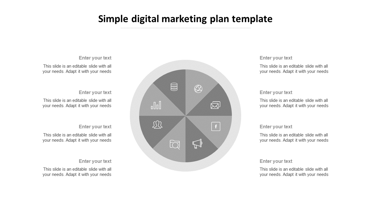 Free - Innovative Simple Digital Marketing Plan Template Slide